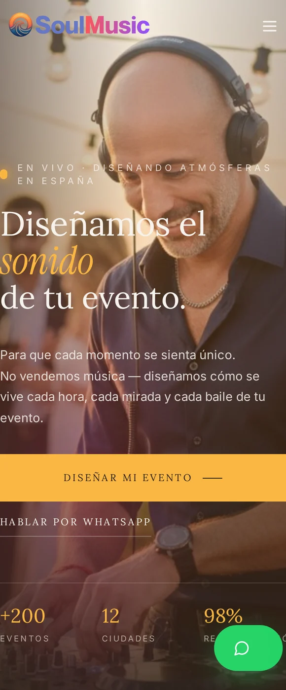 Versión móvil de la web de Soul Music